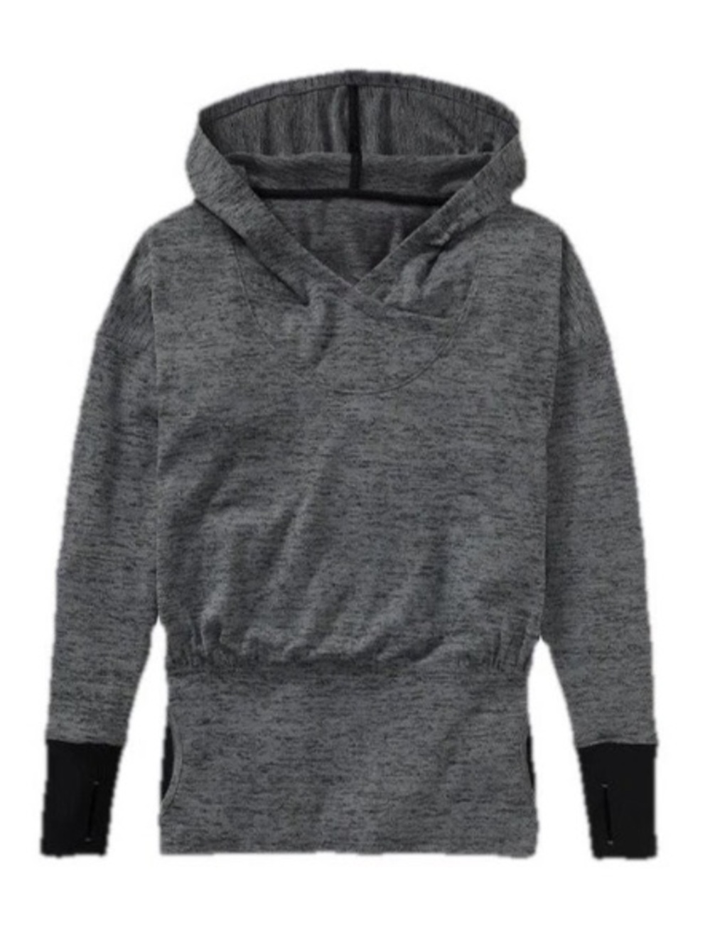 Athleta Pullover Stretch Batwing Robin Hoodie Kangaroo Pocket Oversized  Gray Sm